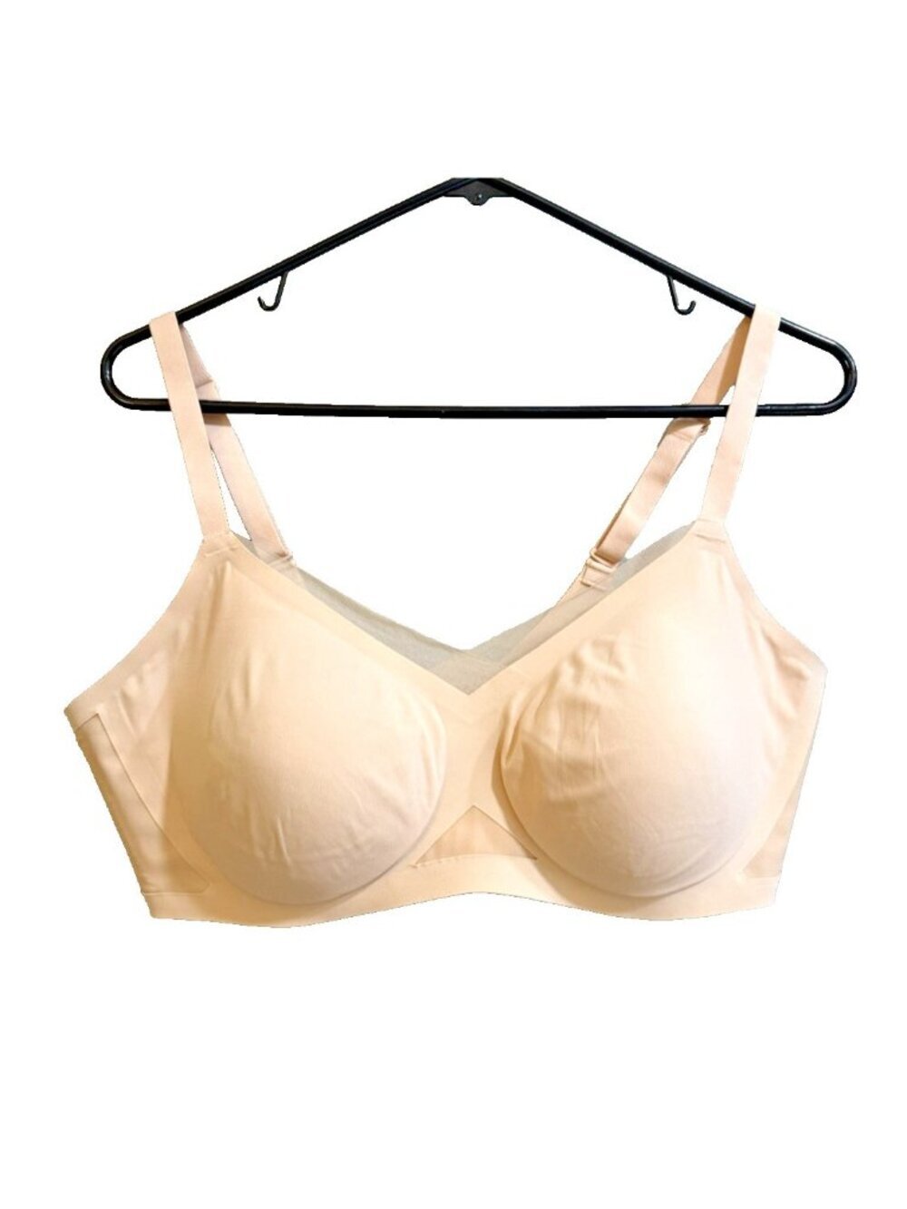HONEYLOVE Nude Sand Crossover Wireless Bra XL 38D/DD(E) Convertible Straps Comfy